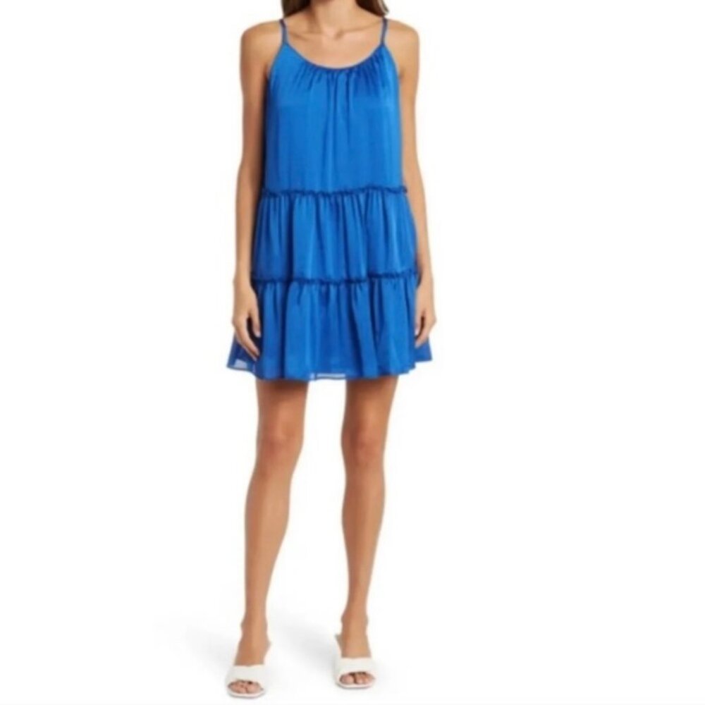 Trina Turk Havsa Tiered Sleeveless Dress, Cobolt Blue